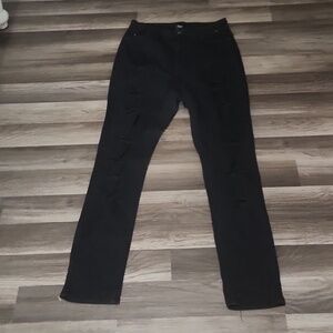 Bob Jeans Black Distressed Jeans Size 15/16 Inseam 30'